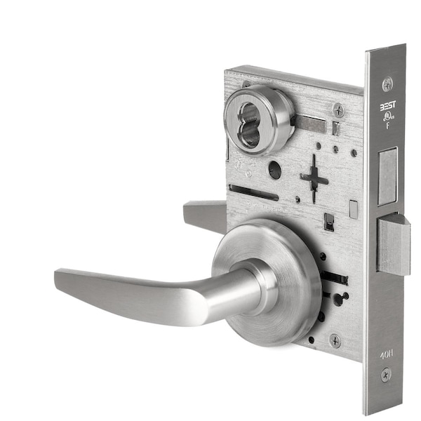 Best Grade 1 Dormitory Mortise Lock, 16 Lever, H Rose, SFIC Housing Less Core, Satin Chrome Finish, Field 45H7T16H626 - main